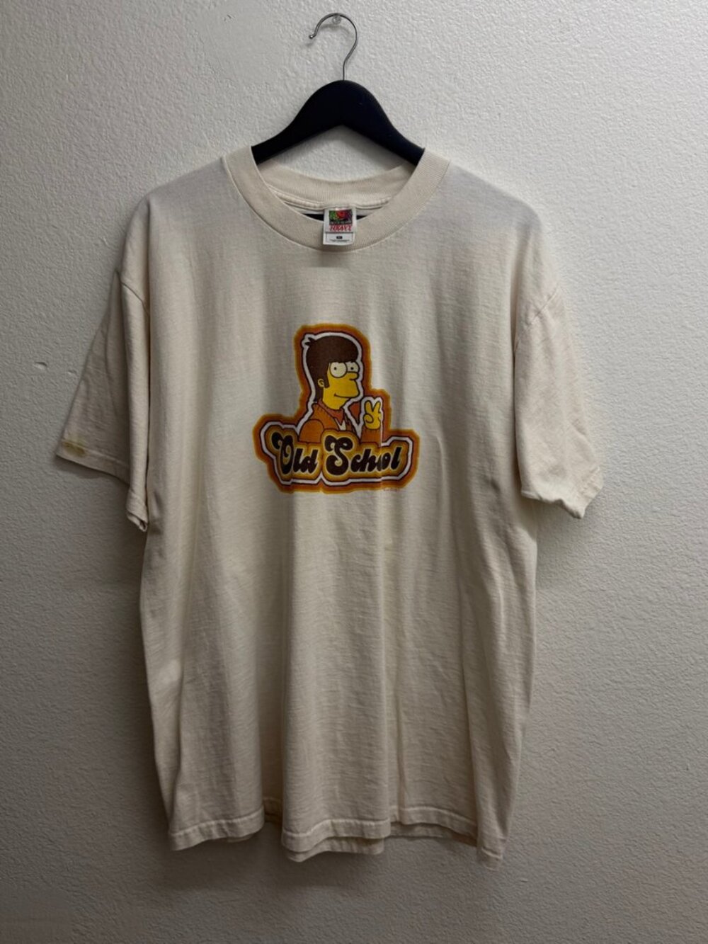 The Simpsons Old School graphic tee cream XL
